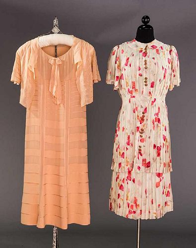 TWO CHIFFON DAY DRESSES, 1930