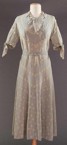 YING-YANG PRINTED DAY DRESS, 1930s