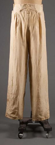 PAIR GENT'S SILK FALL-FRONT TROUSERS, c. 1830
