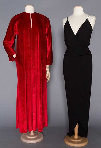 TWO HALSTON EVENING DRESSES, 1970-1990