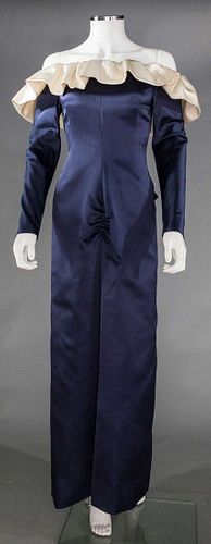 GIVENCHY COUTURE NAVY GOWN, 1980s