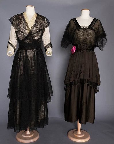 TWO BLACK EVENING GOWNS, 1912-1915