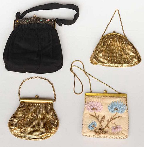 FOUR EVENING BAGS, 1940-1960s