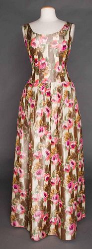 STAVROPOULOS CHINE PRINT BALL GOWN, 1960s