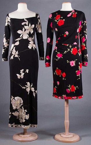 2 LEONARD SILK JERSEY DRESSES, LATE 1980s