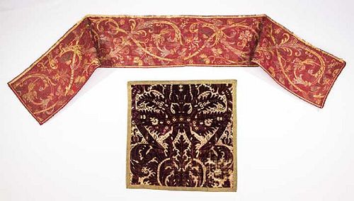 TWO FLAT TEXTILES, ITALY, 16TH & 17TH C