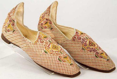PAIR GENT'S AT-HOME SLIPPERS, 1850-1860