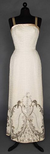 GALANOS BEADED WHITE EVENING GOWN, 1960s