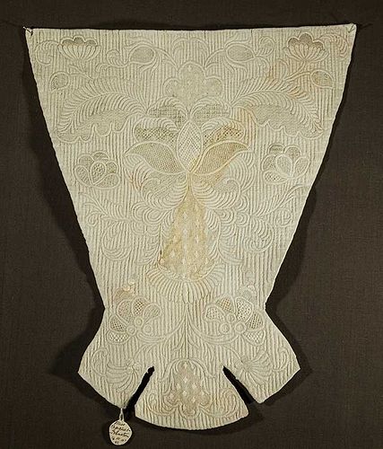 EMBROIDERED STOMACHER & PETTICOAT, 1700-1720