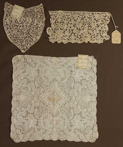 THREE PIECES OF HANDMADE LACE, 18TH - EARLY 19TH C