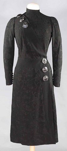 TAILORED WOOL AFTERNOON DRESS, PARIS, 1938-1942