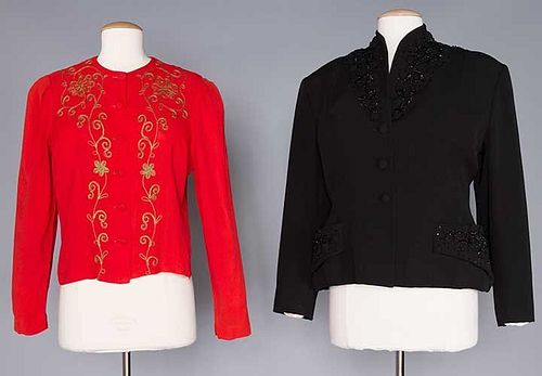 TWO LADIES' EMBELLISHED JACKETS, 1940s