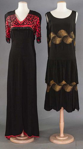 JEAN PATOU COUTURE DRESS, 1920s & BEADED GOWN, 1940s
