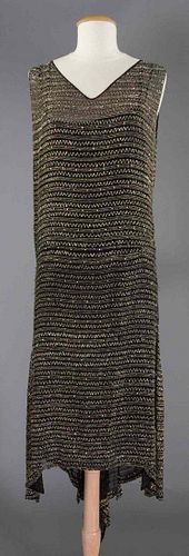 CRYSTAL BEADED SILK DRESS, c. 1928