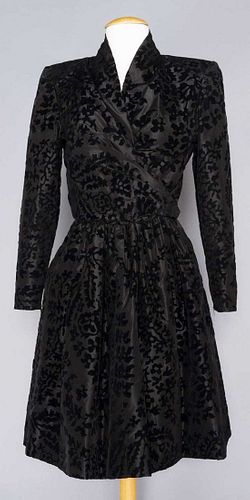 GIVENCHY BLACK FLOCKED PARTY DRESS