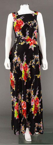 FLORAL PRINT SUMMER GOWN, 1930s