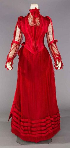 BLOOD RED PARTY GOWN, PITTSBURG, PA. c. 1890