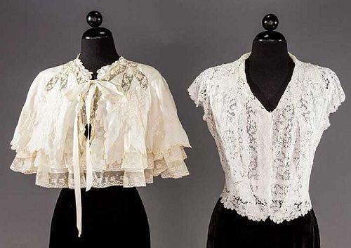 LACE BLOUSE & SILK BED JACKET, 1900-1910
