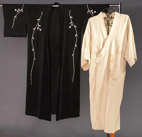 TWO EMBROIDERED ROBES, JAPAN & CHINA