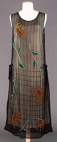 COLORFULLY BEADED PARTY DRESS, c. 1922