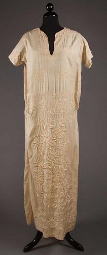 EMBROIDERED PONGEE DRESS, 1920s