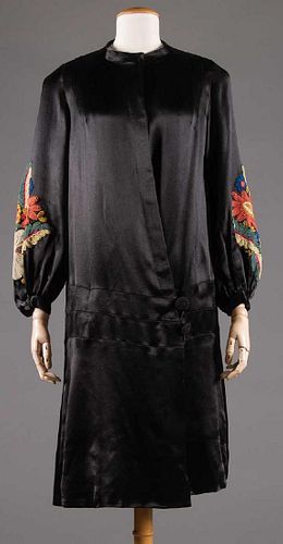 EMBROIDERED SATIN COAT, 1920s