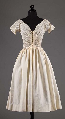 CLAIRE McCARDELL WHITE DRESS, MID 1950s