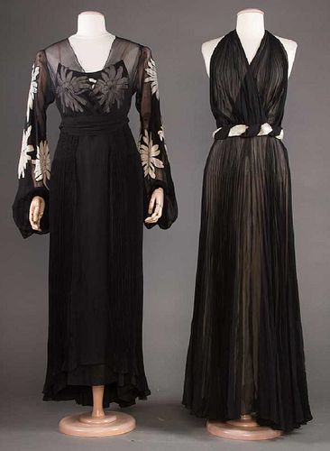 TWO CHIFFON EVENING GOWNS, 1930s