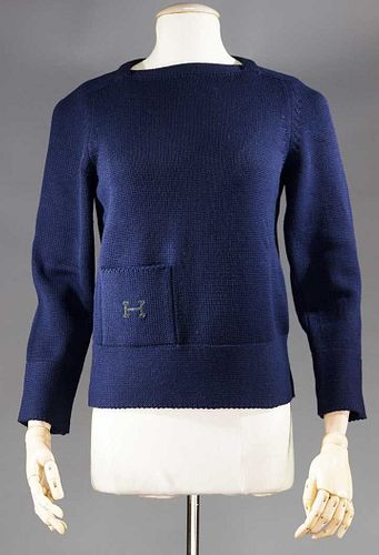 HERMES SWEATER & LEATHER GLOVES, 1960-1970S
