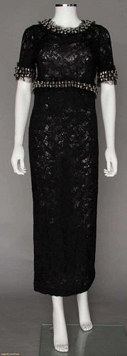 CHANEL BLACK LACE EVENING DRESS, c. 2000