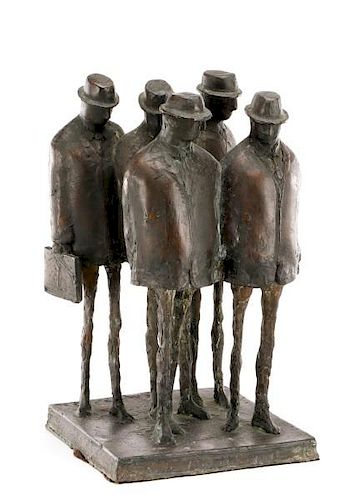 Roger Prince, Modern Sculpture of 5 Men in Hats