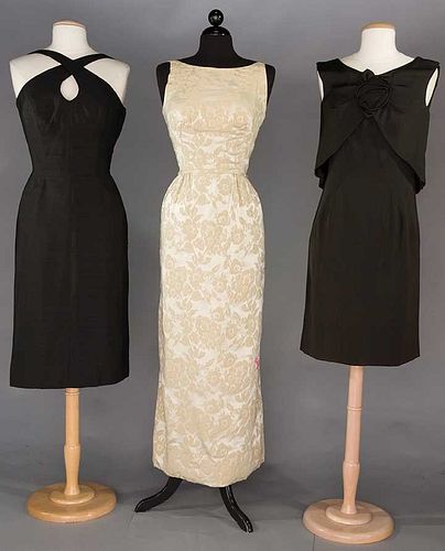 ONE EVENING ENSEMBLE & TWO COCKTAIL DRESSES, 1960s