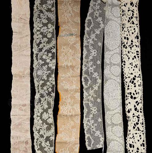 SIX LENGTHS HAND MADE LACE, 18TH-19TH C