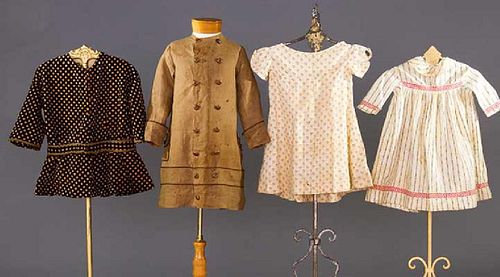 FOUR TODDLERS' GARMENTS, MID 19TH C