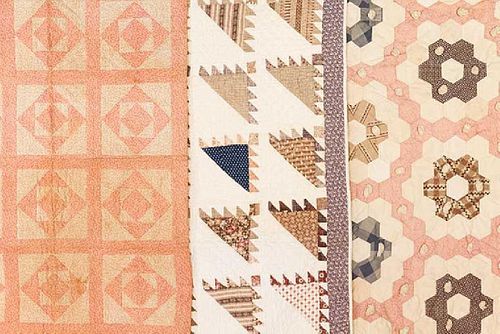 THREE PIECED QUILTS, 19TH-EARLY 20TH C