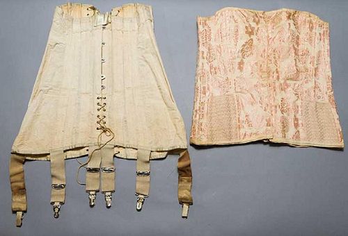 TWO LADIES' EARLY GIRDLES, 1912-1920s