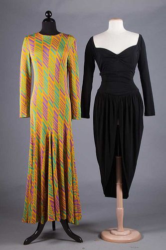 TWO AMERICAN DESIGNER DRESSES, 1970-1980s