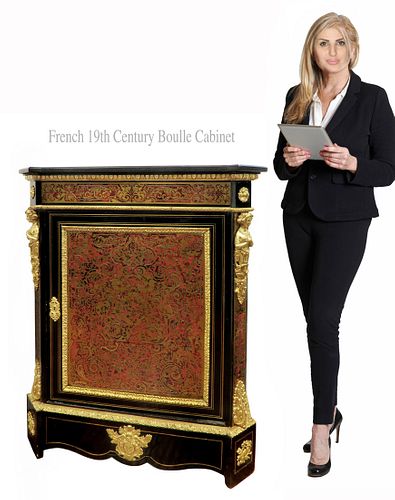 19th C. French Napoleon III Boulle Cabinet