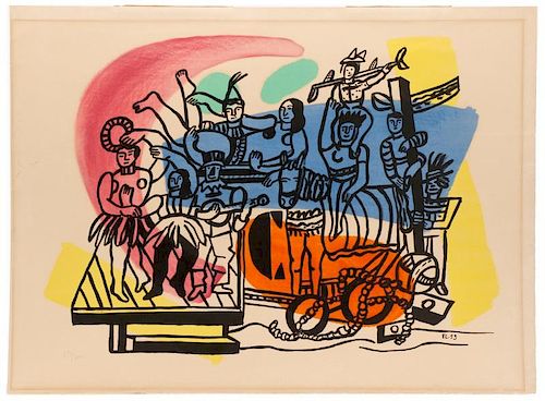 Fernand Leger Lithograph "Parade", Hand Numbered