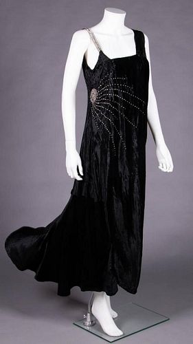 RHINESTONE EMBELLISHED EVENING GOWN, 1930s