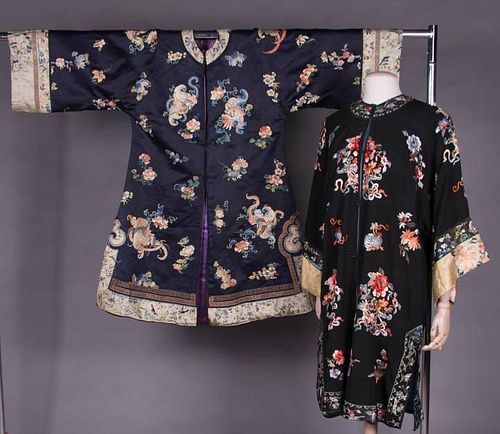 TWO EMBROIDERED LADIES ROBES, CHINA, EARLY 20TH C
