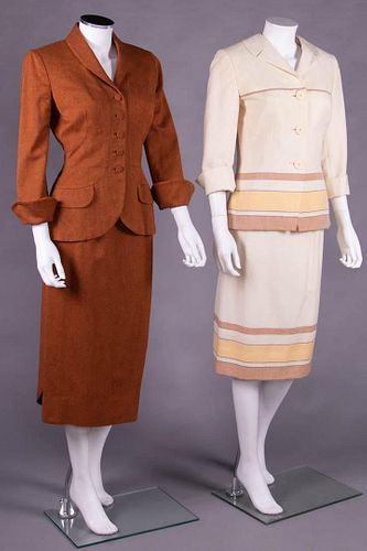 TWO IRENE WOOL SKIRT SUITS, AMERICA, 1947-1954