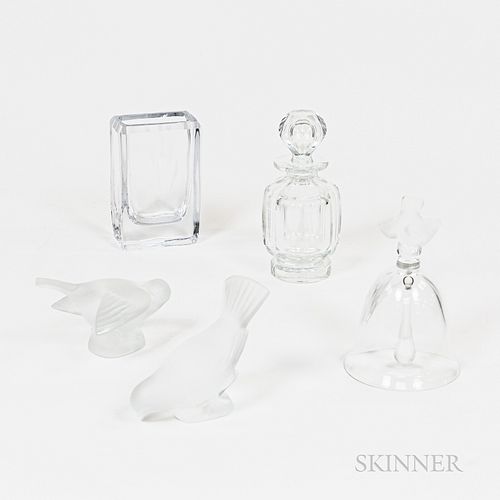 Five Pieces of Colorless Glass Tableware