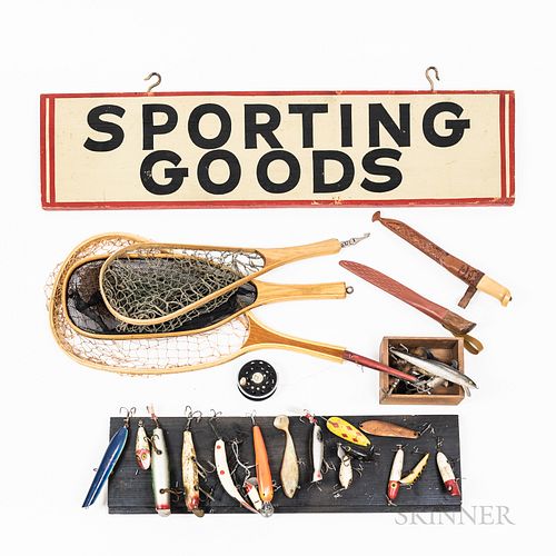 Collection of Vintage Fishing Lures and Equipment