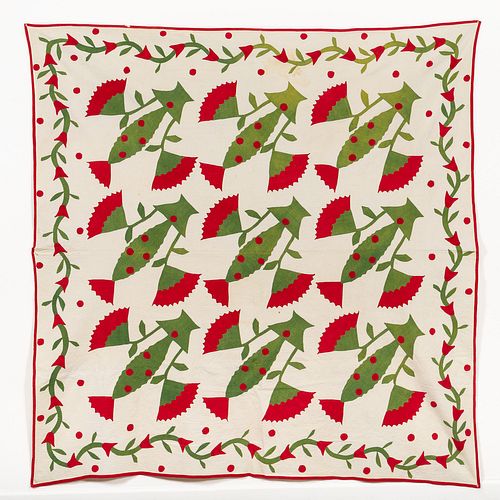 POTTED COXCOMB VARIANT PATTERN QUILT