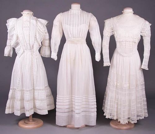 THREE YOUNG LADY'S SUMMER DRESSES, c. 1905