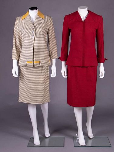 TWO IRENE WOOL SKIRT SUITS, AMERICA, 1948-1953