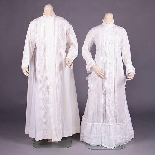 ONE BEDGOWN & ONE BOUDOIR GOWN, EARLY 1870s