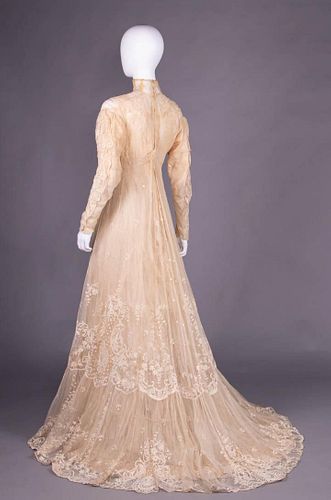TULLE EMBROIDERED TEA GOWN, c. 1912