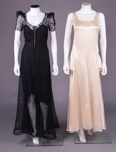 TWO EVENING GOWNS, 1930s